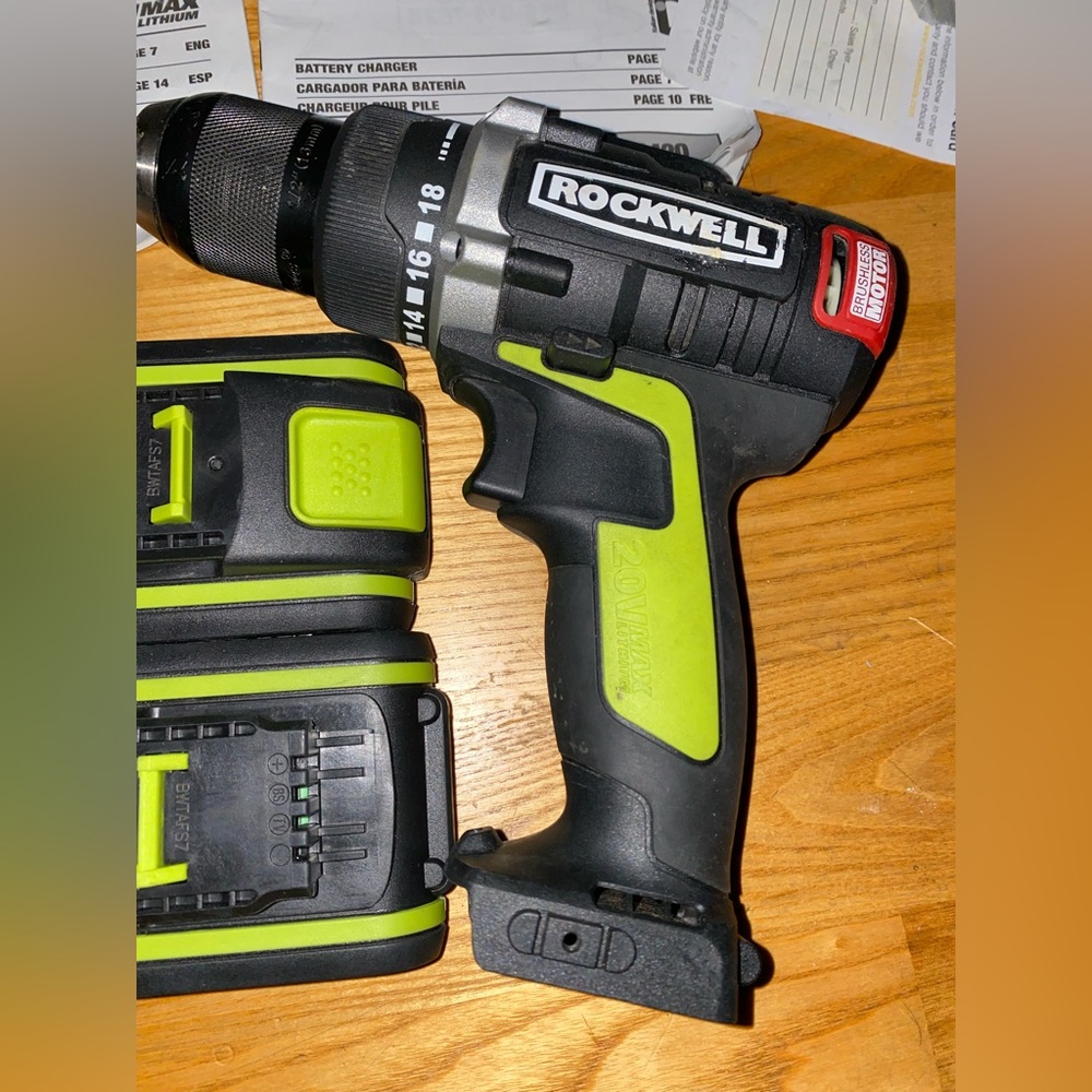 Rockwell Power Tool- 20V Cordless Brushless Drill-Driver+ Extra Battery. DIY
